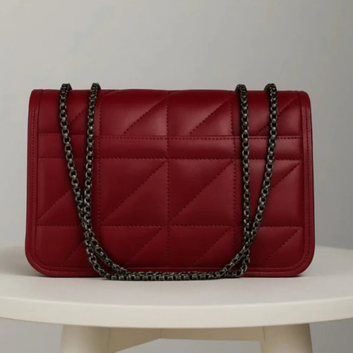 Maroon bob bag clutch