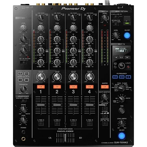 Pioneer DJ DJM-750MK2 4-Channels DJ Mixer With Effects and rekordboxs