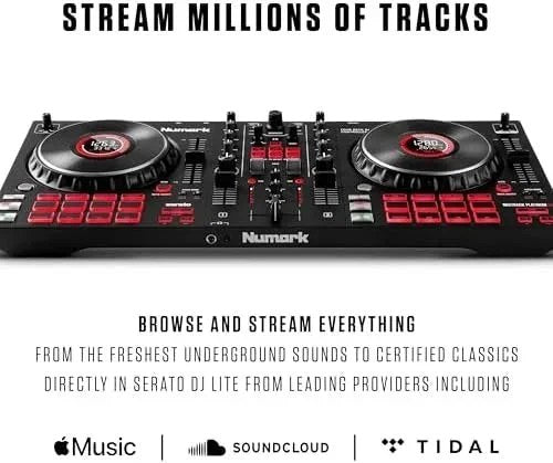 Numark Mixtrack Platinum FX Serato DJ Controllers with Jog Wheel Displays, 4 Decks, Mixers, Effects Paddles and (Audio Interface)