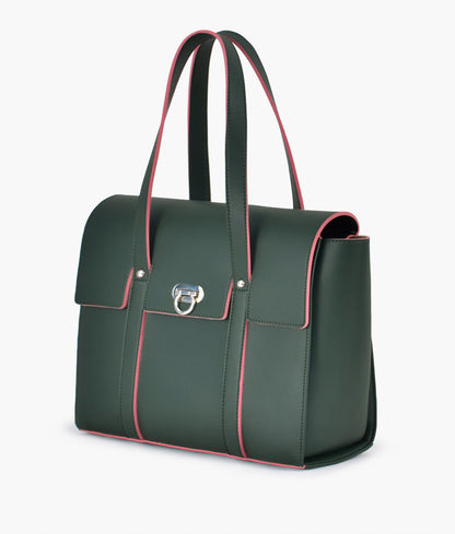 Army green color carry-all satchel bag