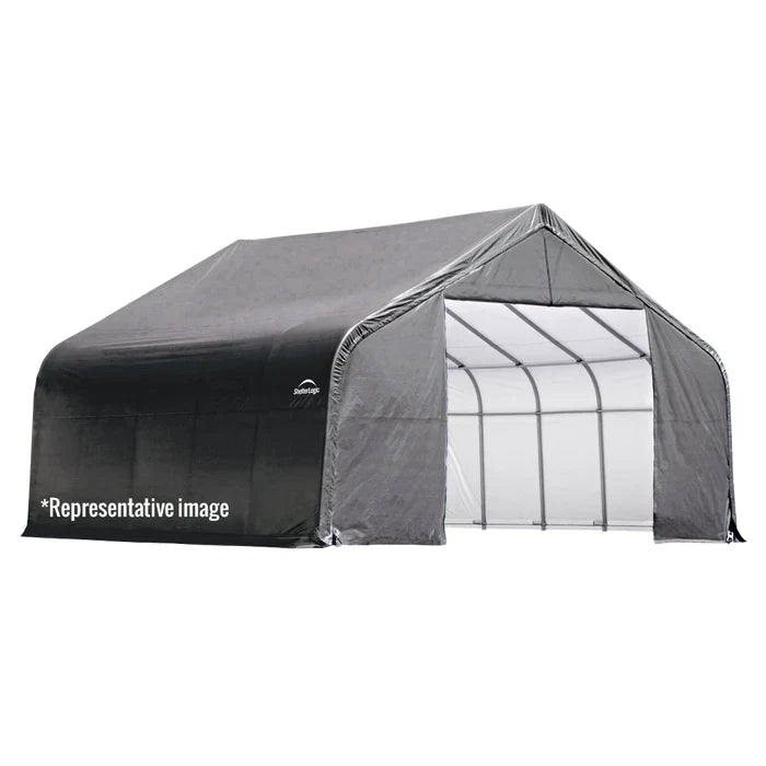 ShelterLogic ShelterCoat 15 x 28 x 12 ft Green Wind And Snow Rated Garage Round image 0