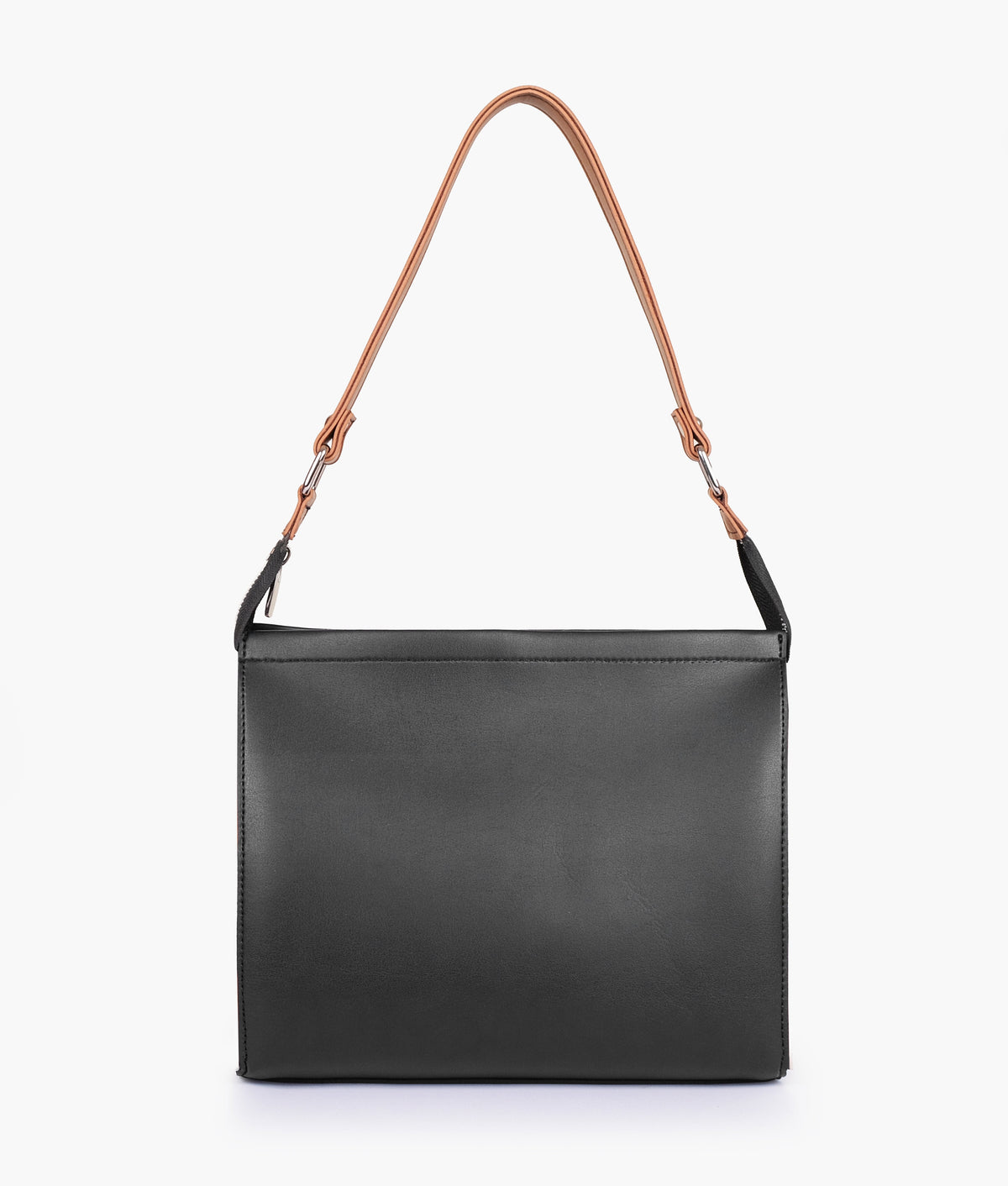 Black and brown color trio twist handbag
