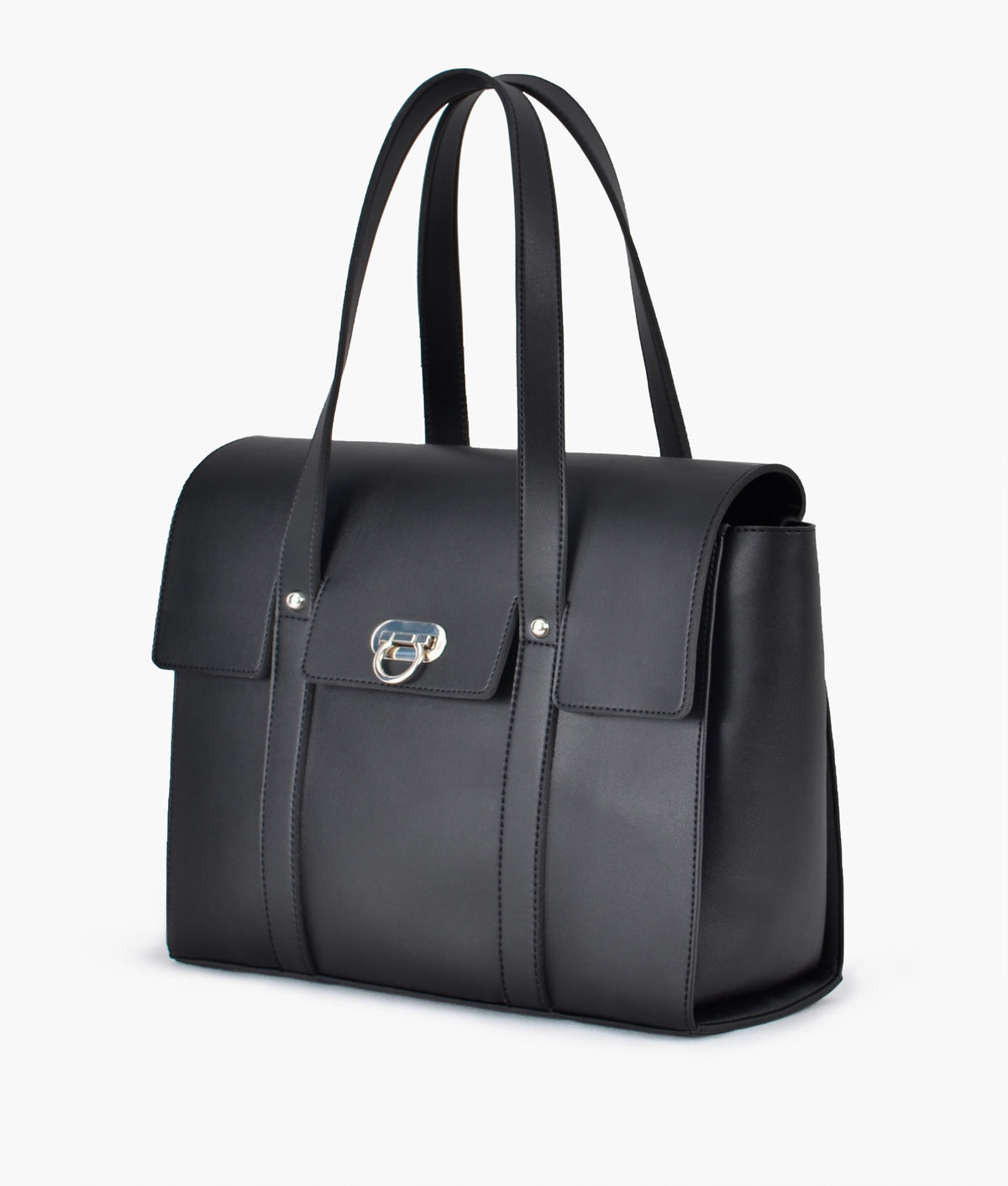 Black carry-all satchel bag  for women