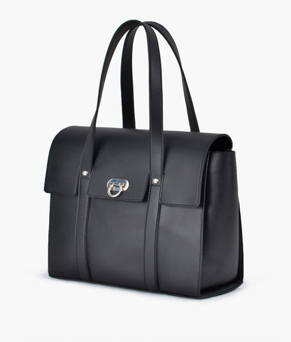 Black carry-all satchel bag  for women