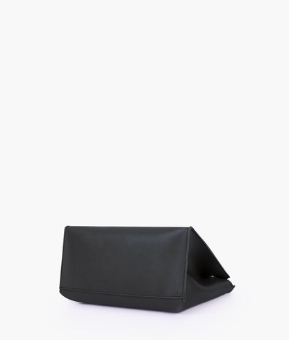 Black front lock top-handle mini bag for women