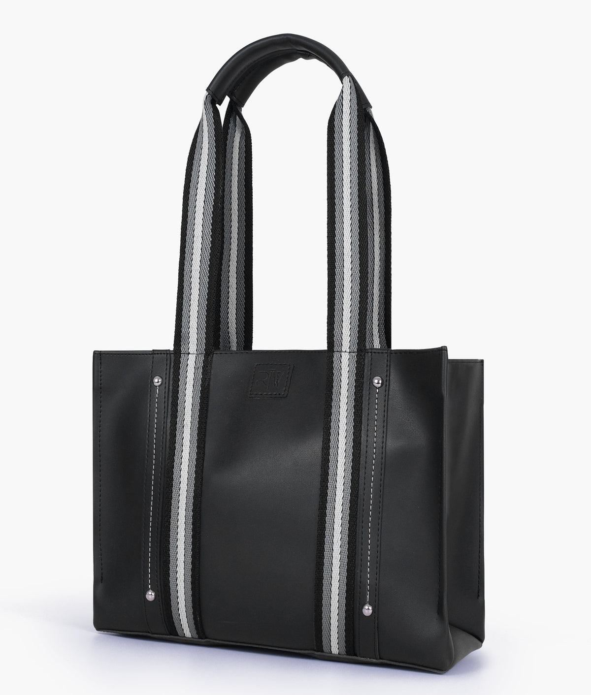 Black long strap tote bag for women