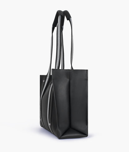 Black long strap tote bag for women
