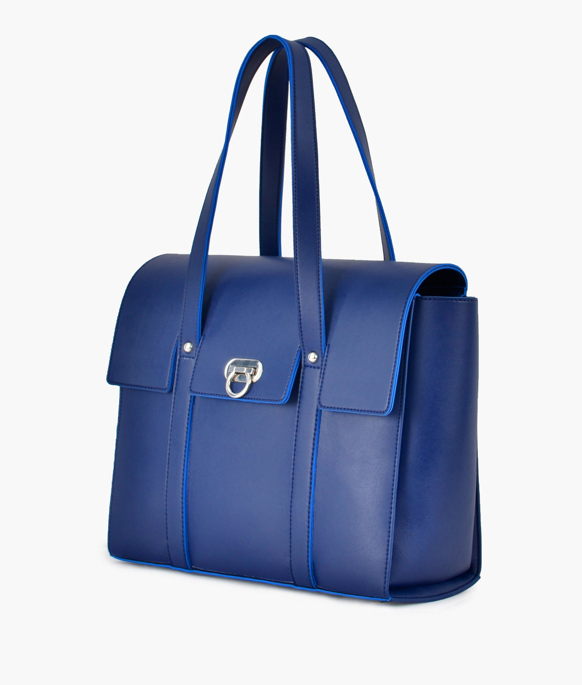 Blue carry-all satchel bag for women