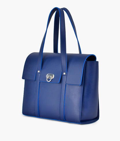 Blue carry-all satchel bag for women