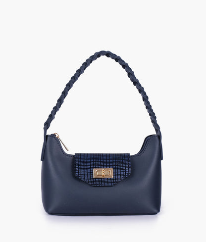 Blue color  purse with braided strap