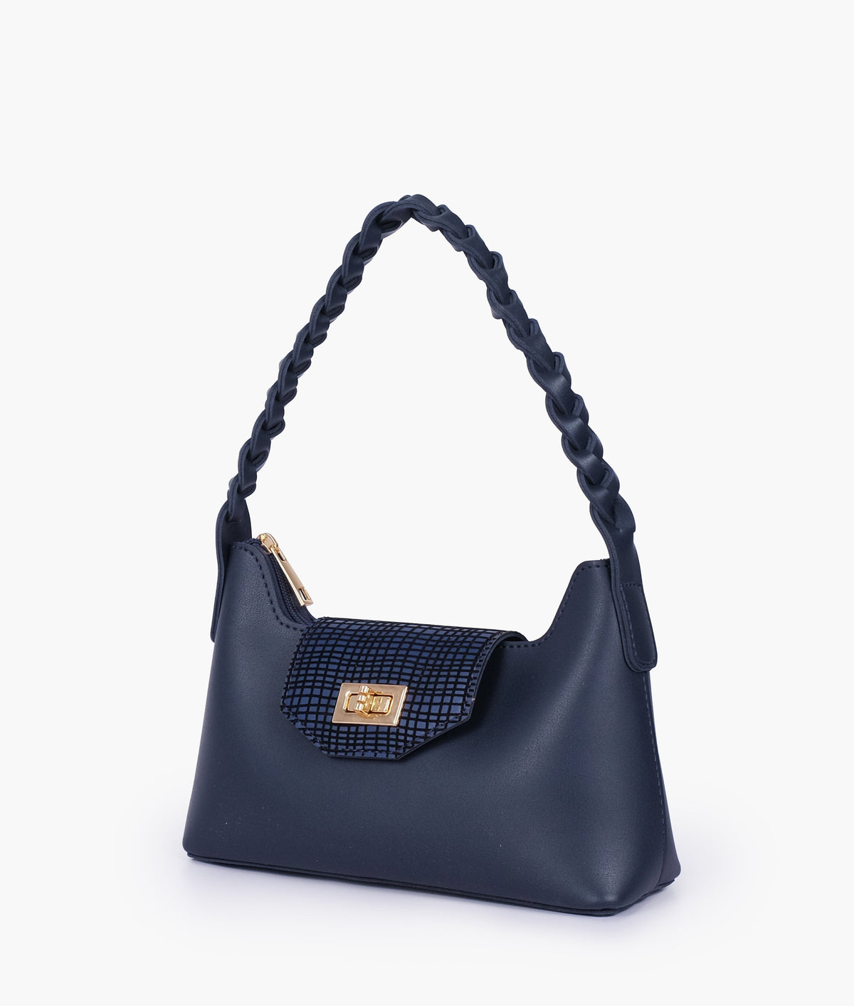 Blue color  purse with braided strap