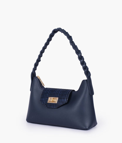 Blue color  purse with braided strap