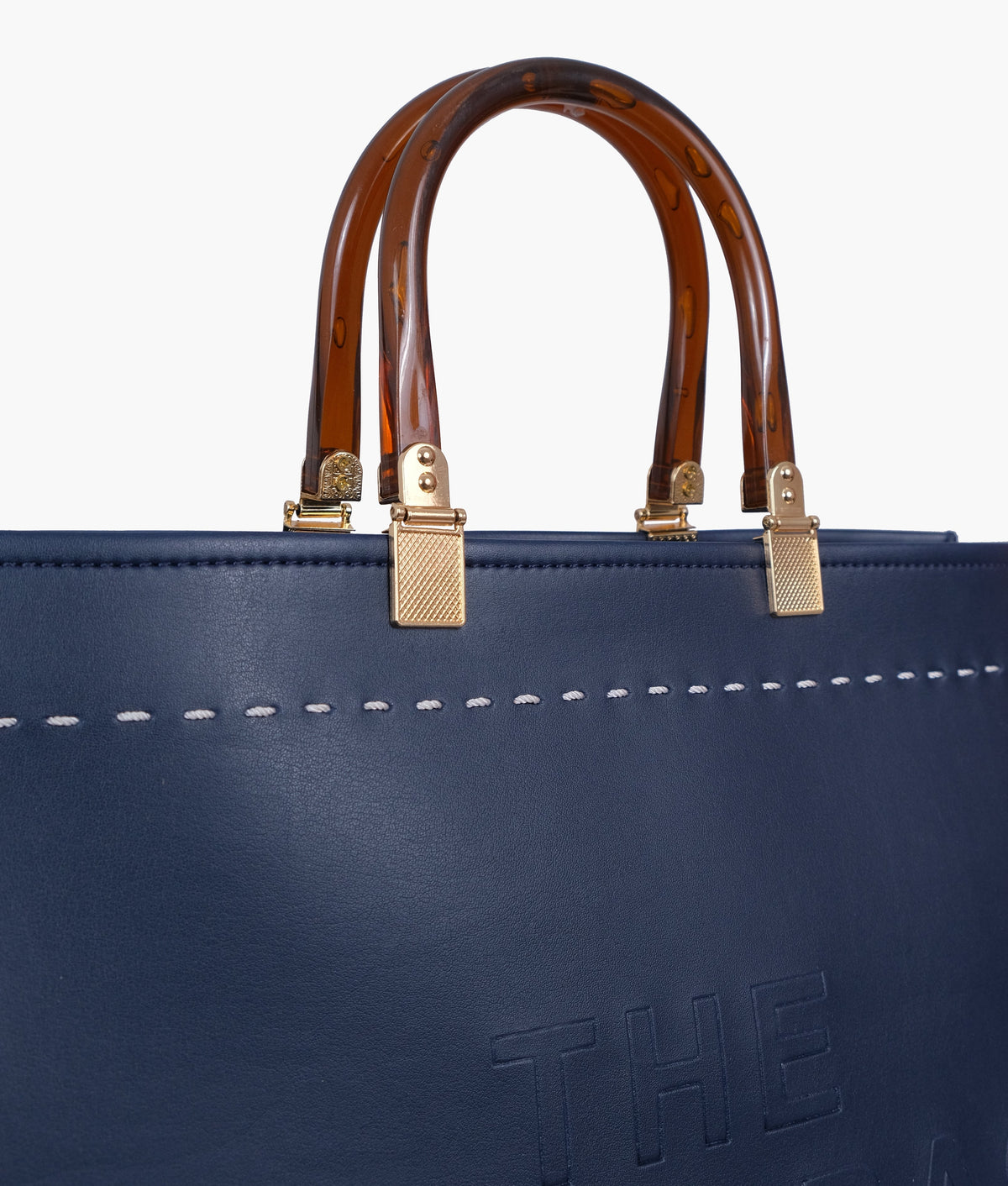 Blue color signature tote bag