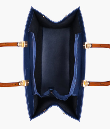 Blue color signature tote bag