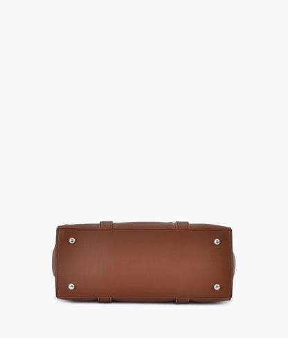 Brown carry-all satchel bag for women