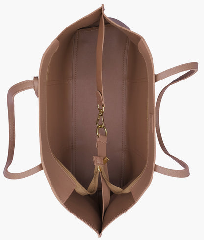 Brown luxe everyday tote for women
