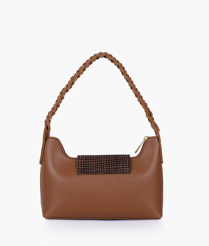 Brown color  purse with braided strap