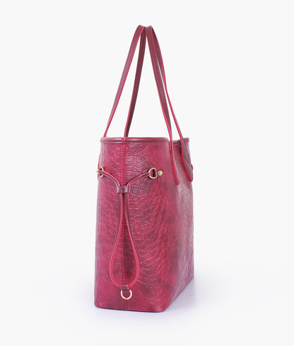 Burgundy crocodile neverfull tote bag for women