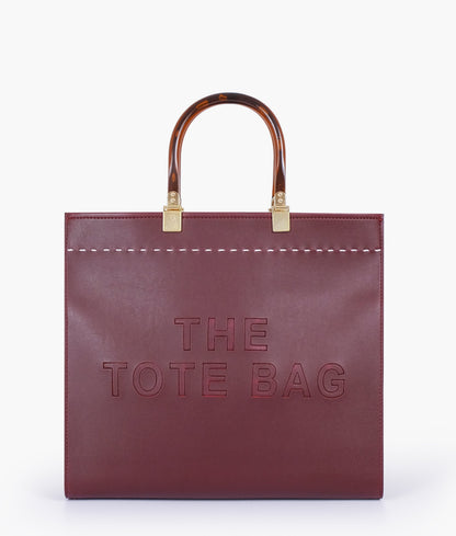Burgundy signature tote handbag
