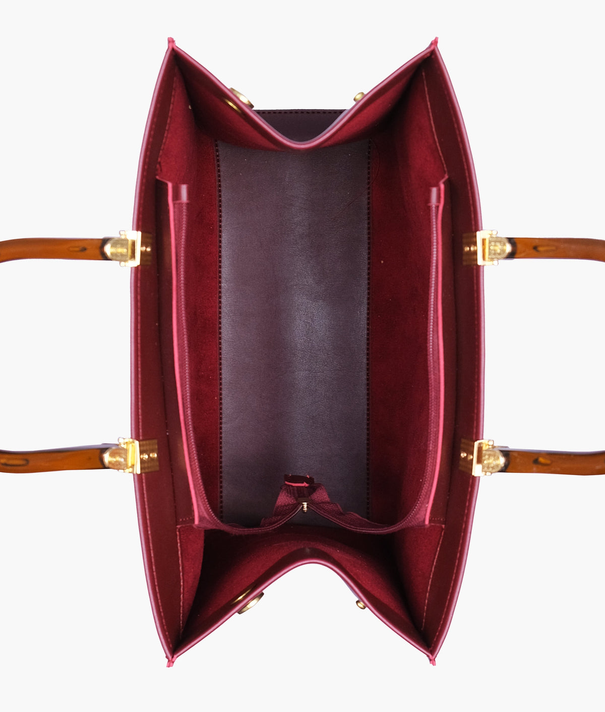 Burgundy signature tote handbag