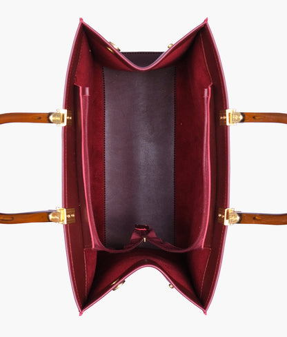 Burgundy signature tote handbag