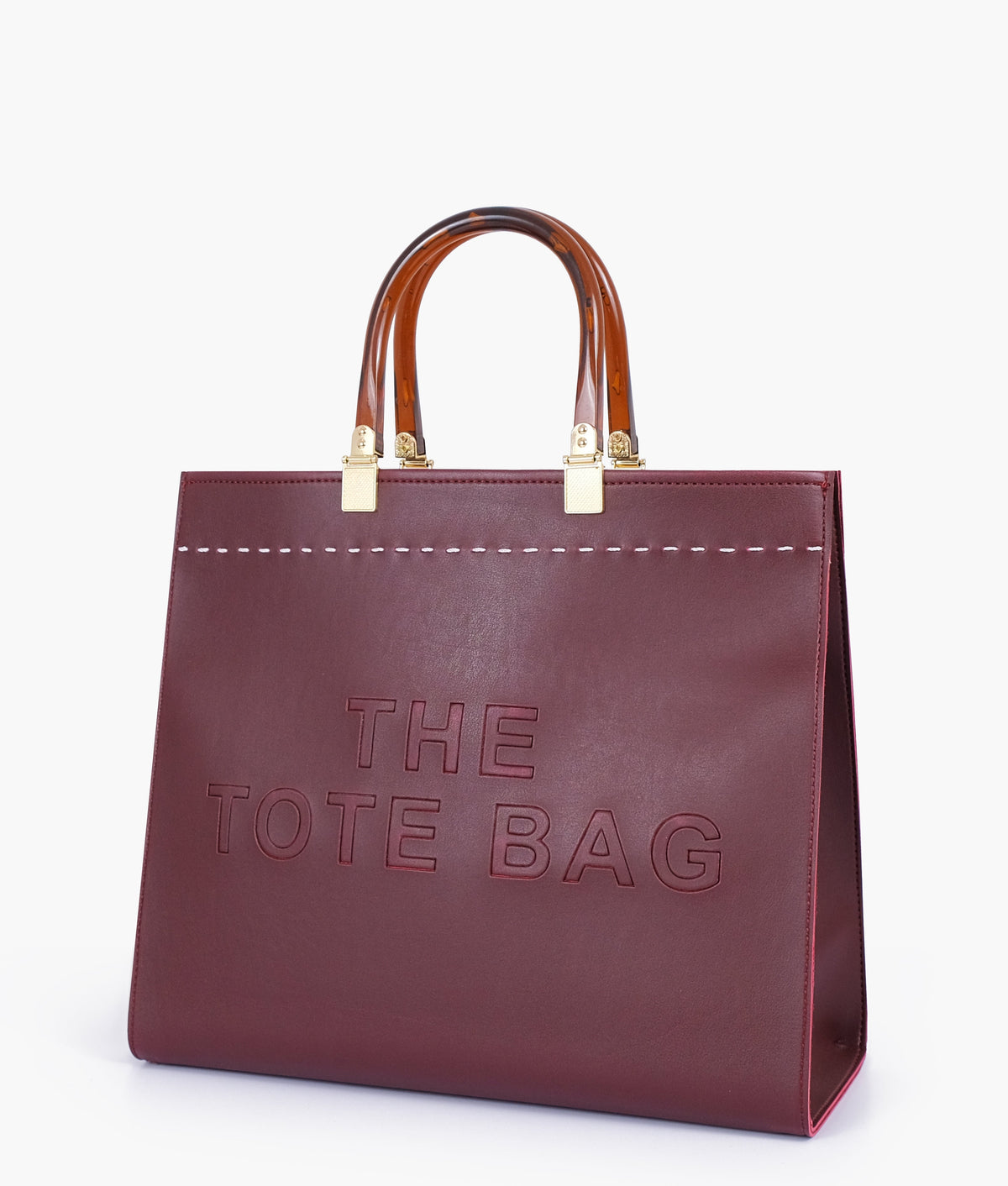 Burgundy signature tote handbag