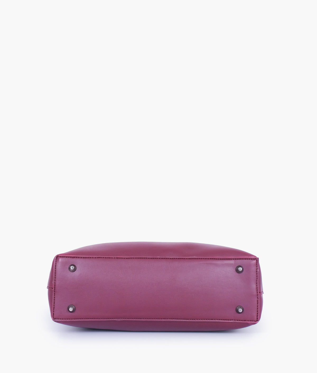 Burgundy tote bag with detachable pouch for women