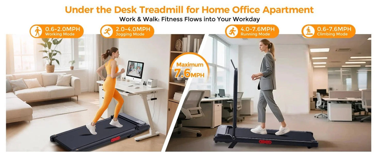KASSADIN Walking Pad with Handle Bar, 2026 Upgrade Portable Small Treadmill with Handles for Home Small, 3.0HP Under Desk Walking Pad Treadmill with Incline, 0.6-7.6MPH, 350LBS