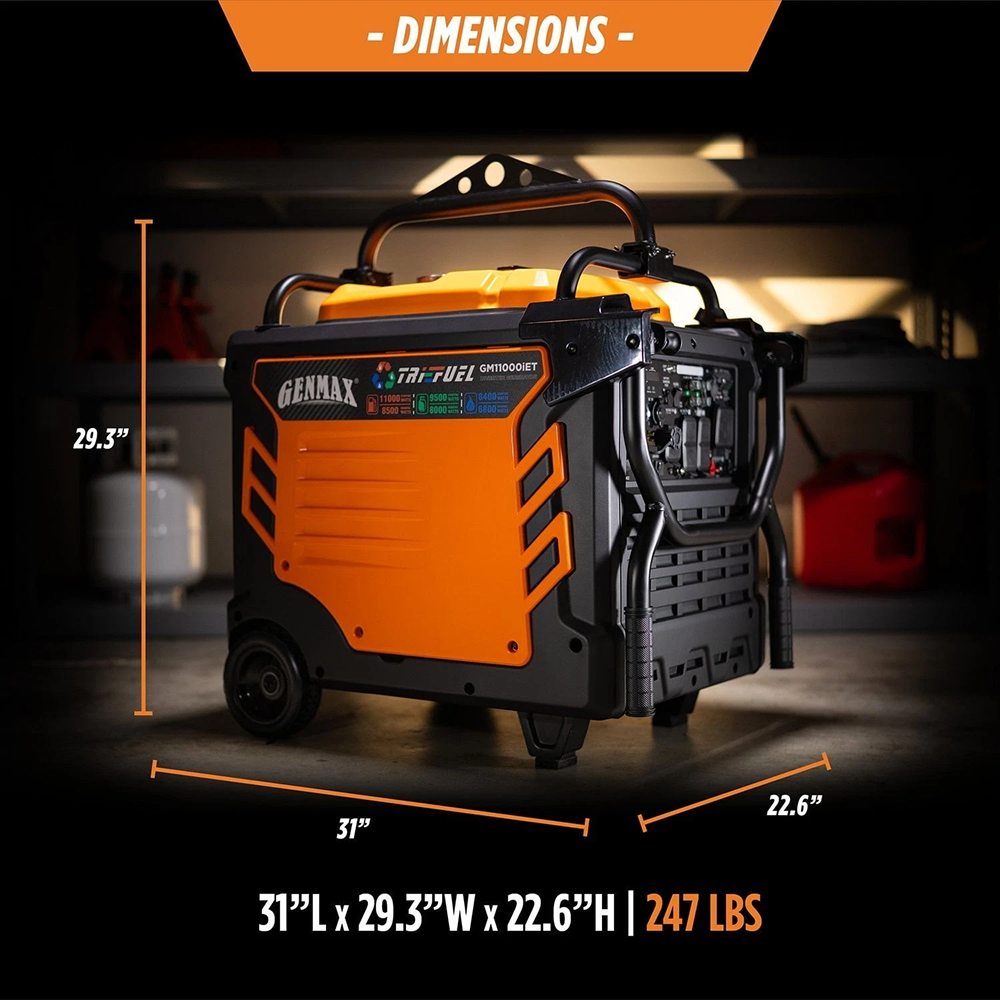 Genmax 11000-W Portable TRI Fuel Gas Inverter Generator Remote Start CO Sensor™ image 3