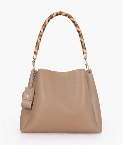 Coffee handbag with braided handle