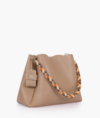 Coffee handbag with braided handle