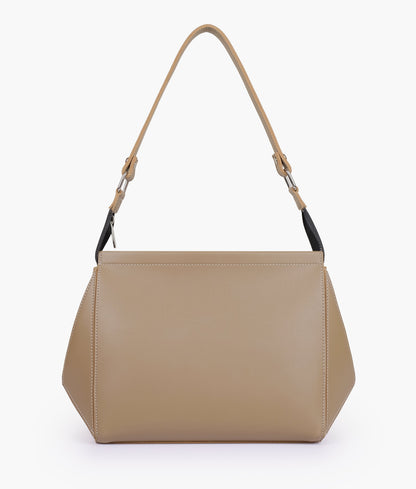 Coffee color  suede trio twist handbag
