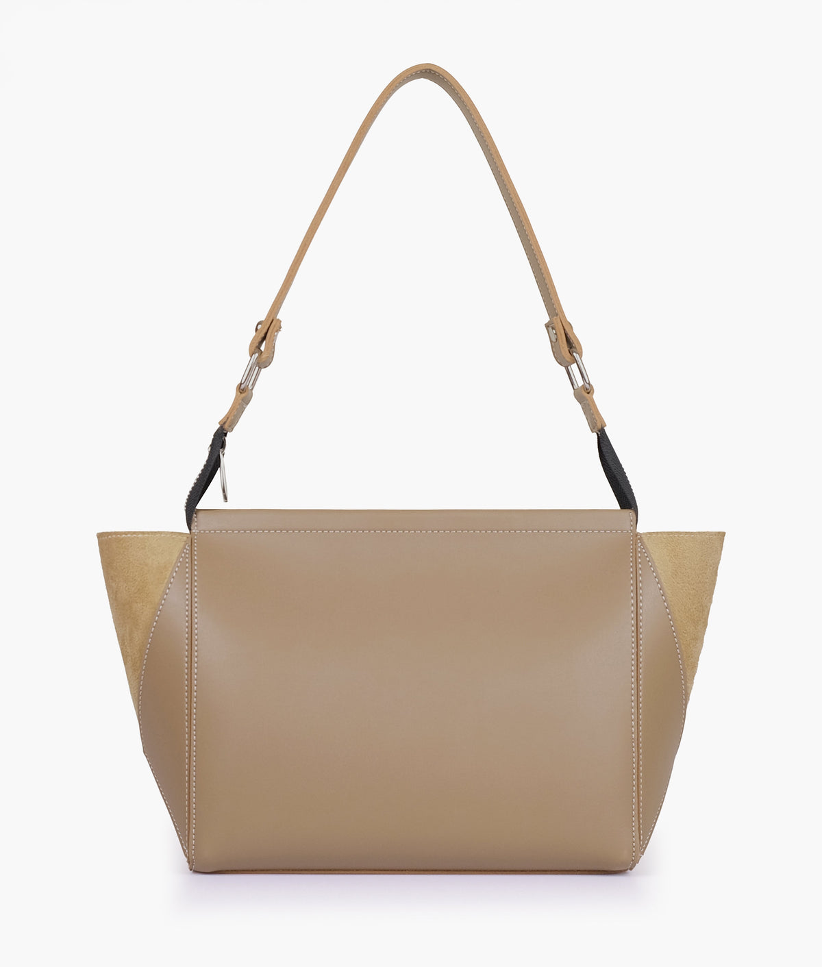 Coffee color  suede trio twist handbag