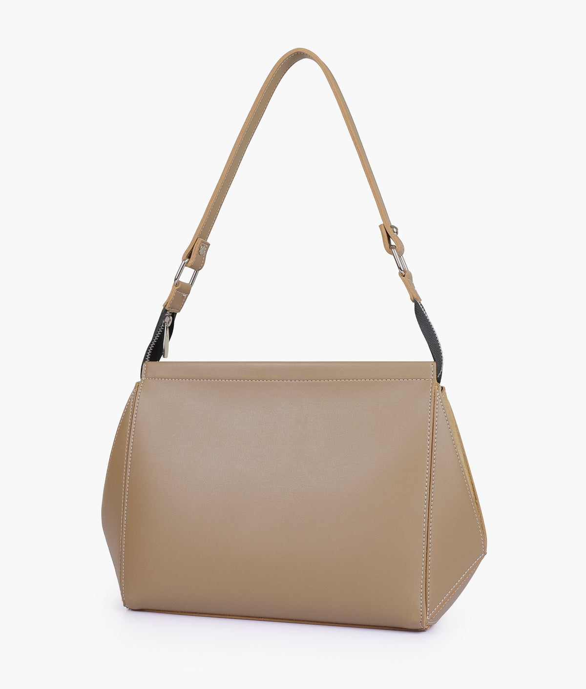 Coffee color  suede trio twist handbag