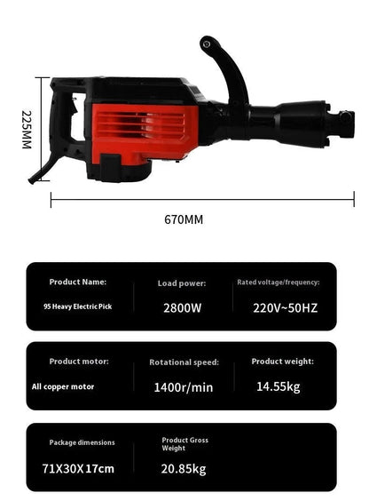 High-power Concrete Industrial Grade 95 Electric Pick