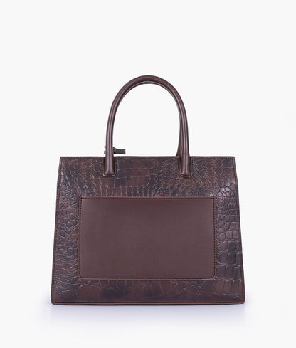 Dark purple color crocodile vintage handbag