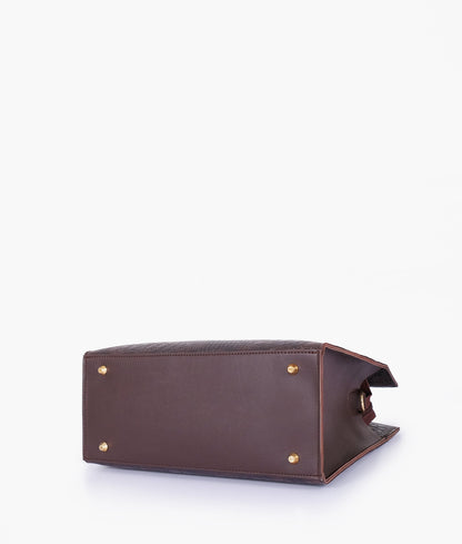 Dark purple color crocodile vintage handbag