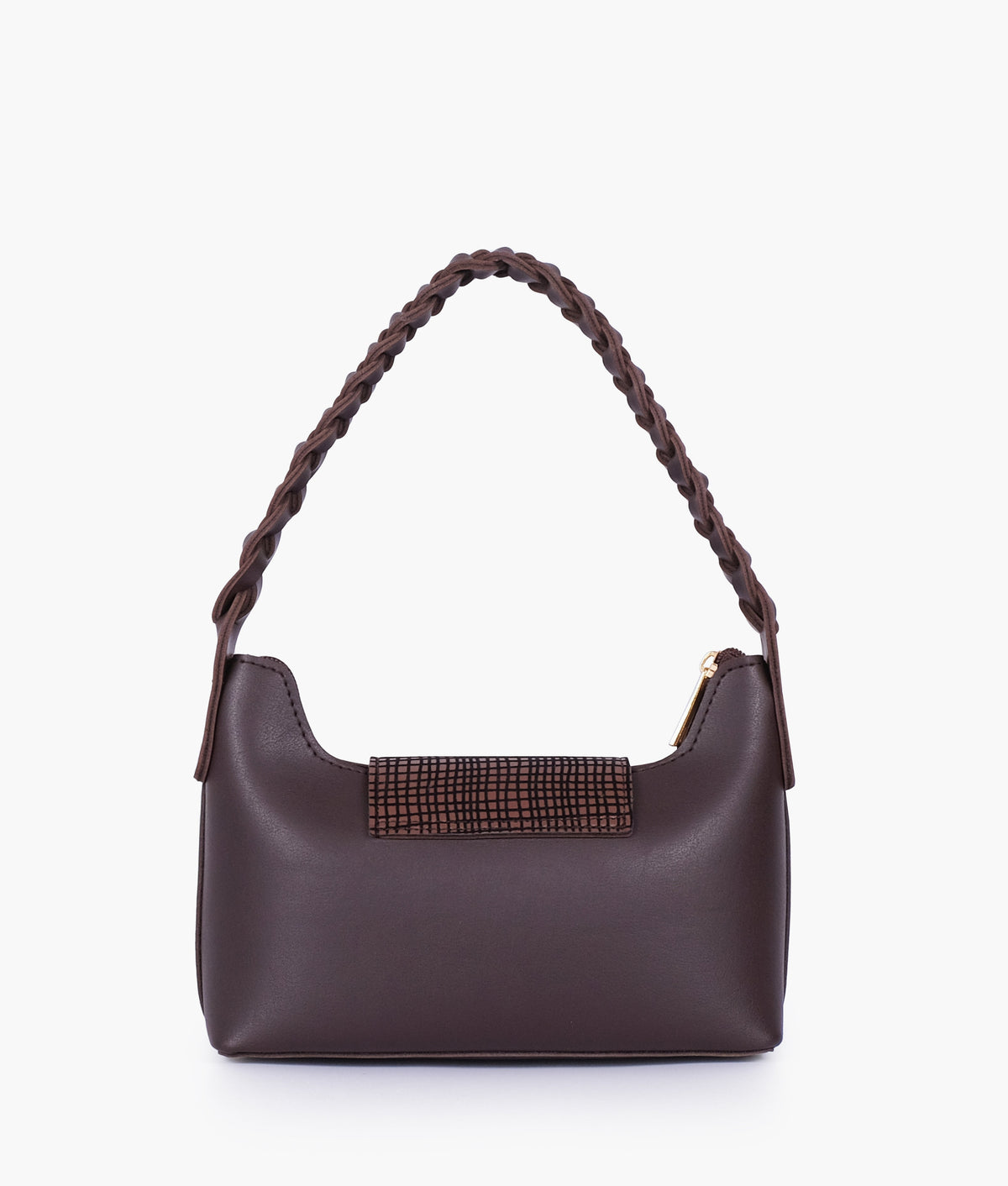 Dark brown color  purse with braided strap
