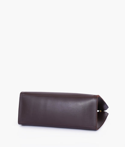Dark brown signature tote bag for women
