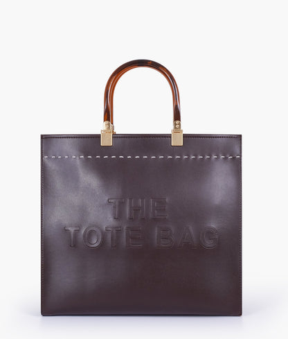 Dark brown signature tote bag for women