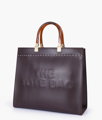 Dark brown signature tote bag for women