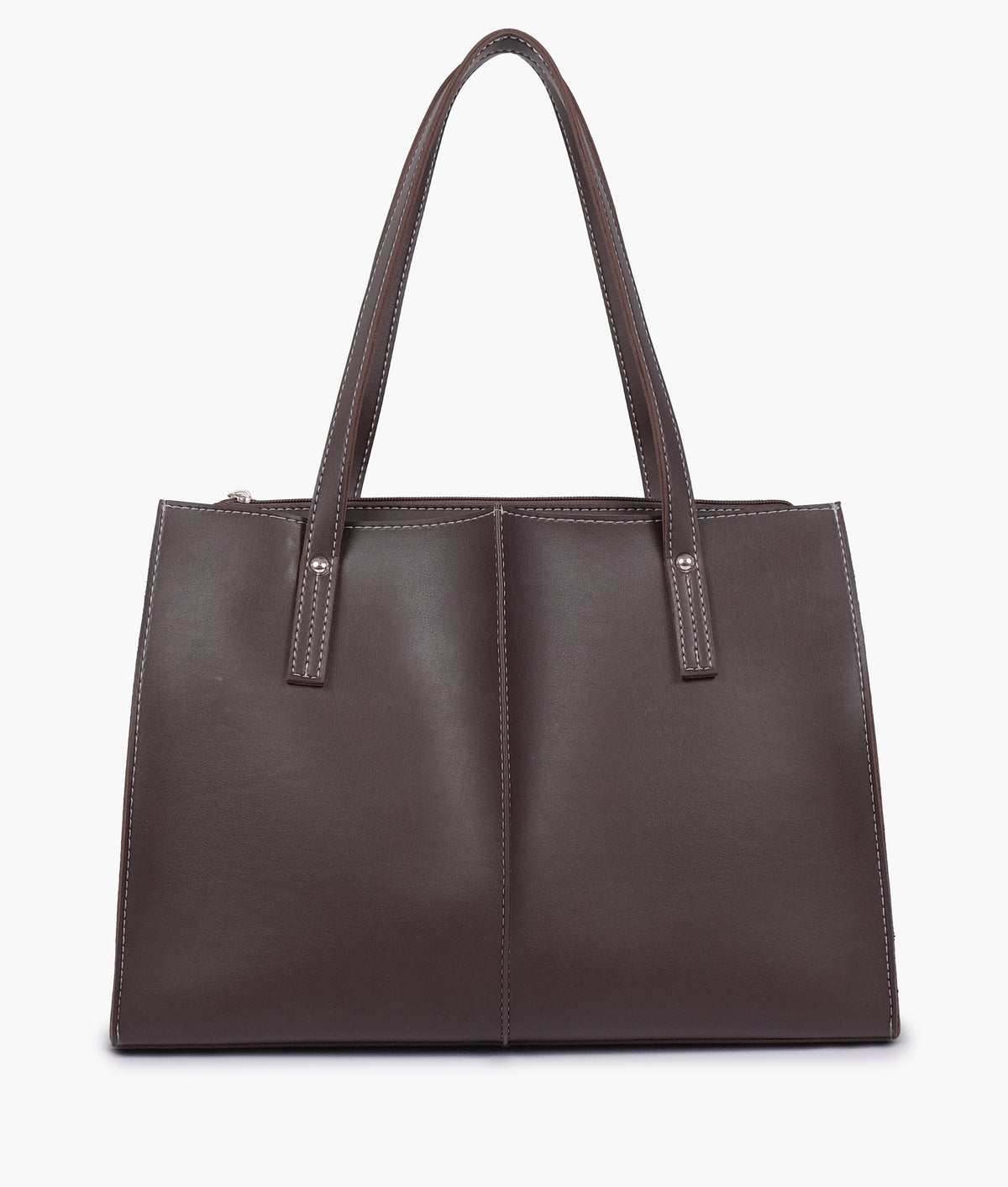 Dark brown work tote bag for women