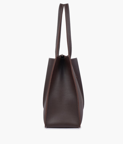Dark brown work tote bag for women