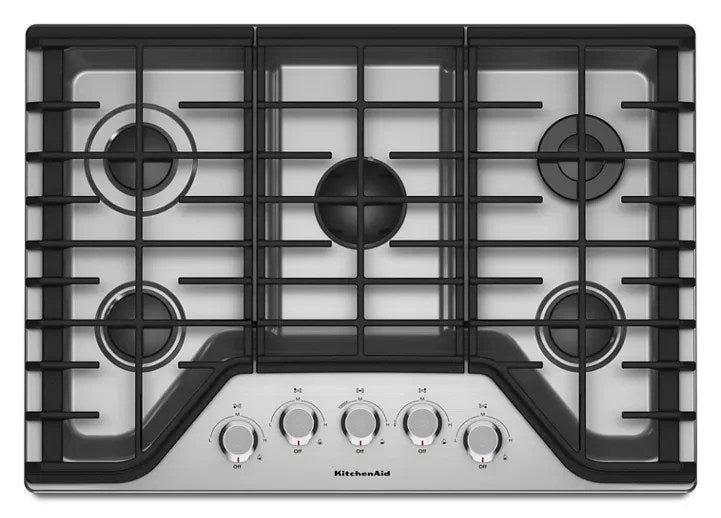 KitchenAid 30″ 5-Burner Gas Cooktop KCGS350ESS