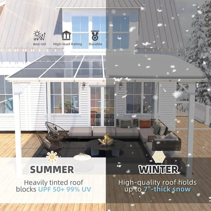 Aecojoy 12 ft x 12 ft White Aluminum Pergola with Canopys