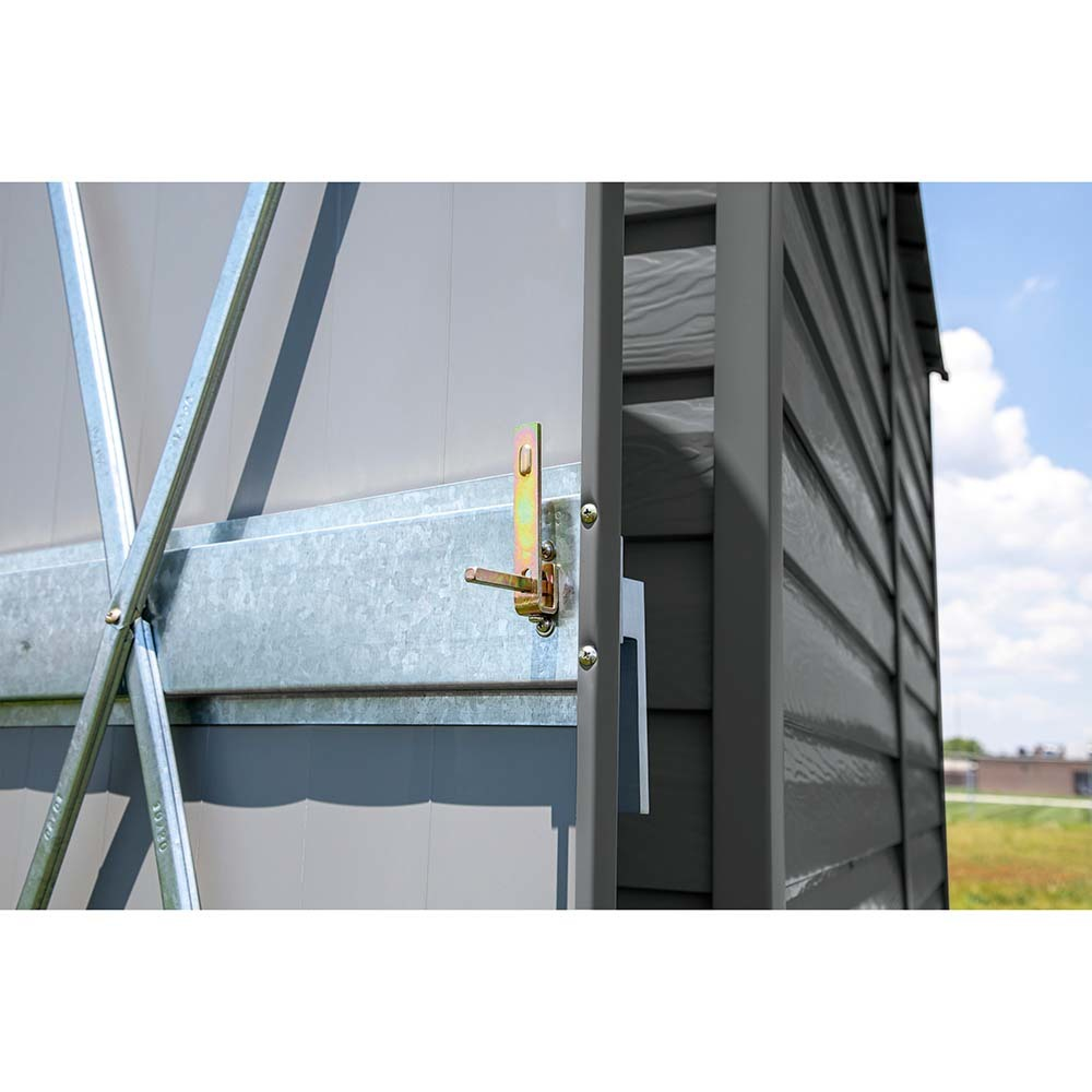 Arrow Select 8 ft. x 6 ft. Charcoal Metal Storage Shed image 2