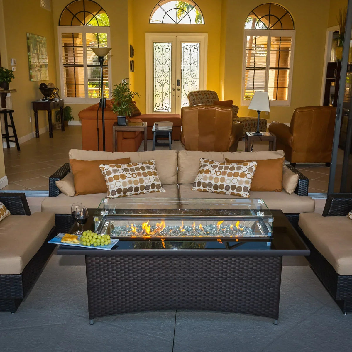 Montego Linear Gas Fire Pit Table image 1
