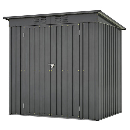 6 X 4 Ft Outdoor Storage Shed, All Weather Tool Shed For Garden, Backyard, Lawn, Black