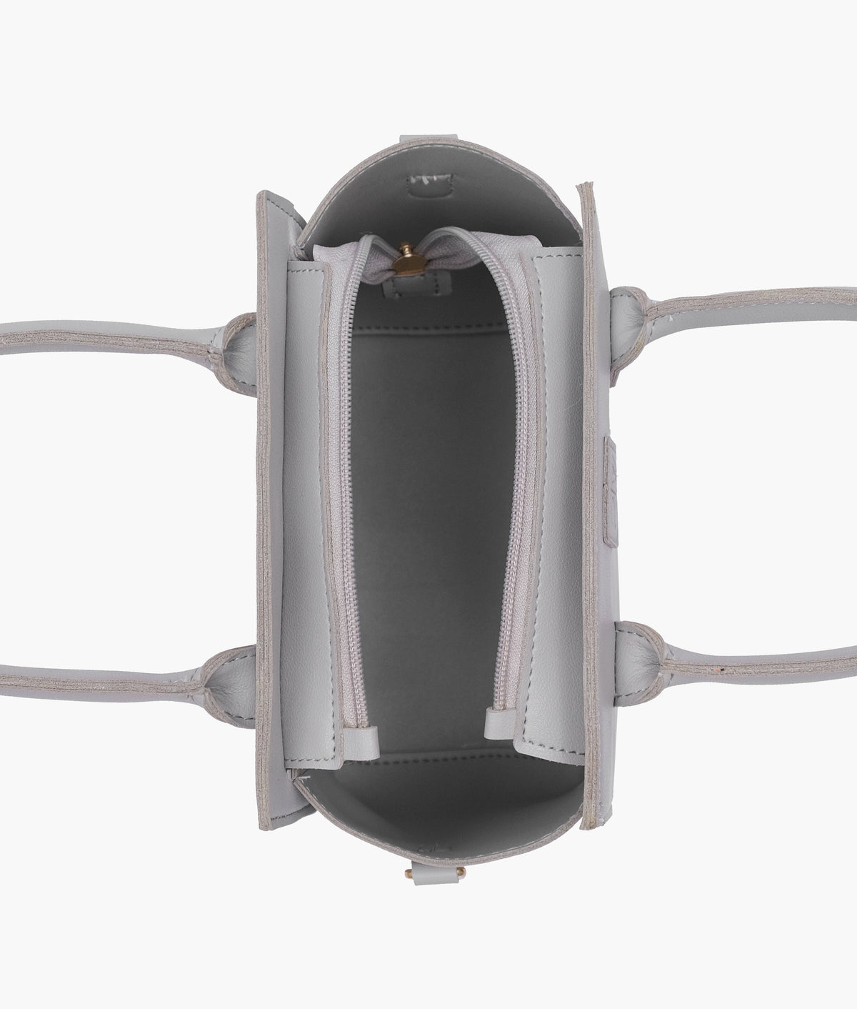 Grey color top-handle mini handbag