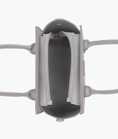 Grey color top-handle mini handbag